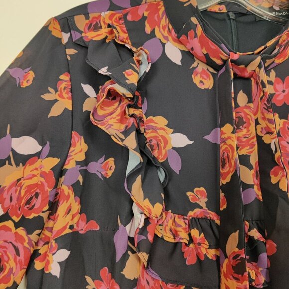 Trendyol Women's Floral Midi Dress Size EU 40 Vintage Inspired Ruffled Boho - Picture 3 of 13